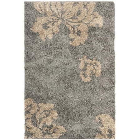 Safavieh 3 ft. 3 in. x 5 ft. 3 in. Small Rectangle Grey and Beige Florida Shag Rug SG458-8013-3